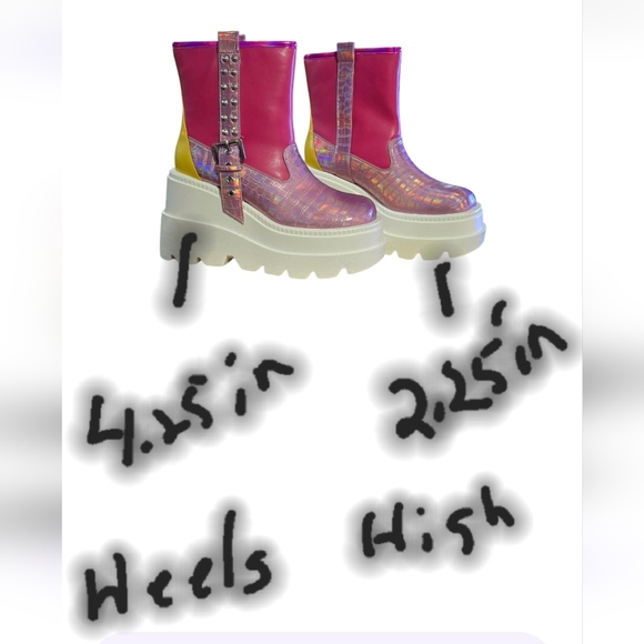 Cape Robbin  Colorful Platform Ankle Boots - Picture 7 of 14